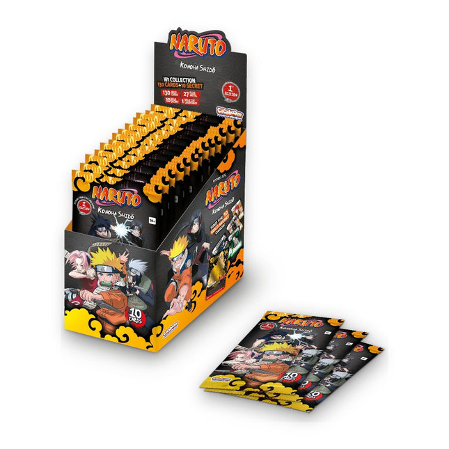 Naruto Mythos TCG Konoha Shido 1st Edition booster display box with 24 packs