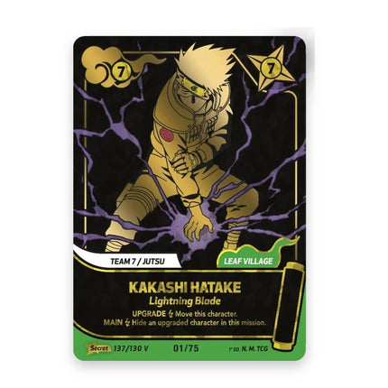Kakashi Hatake gold Secret Variant card from Naruto Mythos Konoha Shido 1st Edition