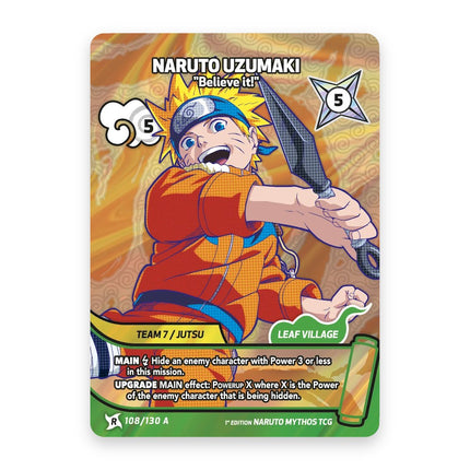 Naruto Uzumaki ART Rare card from Naruto Mythos Konoha Shido