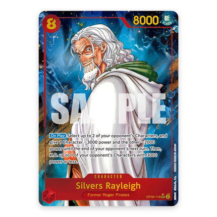 Silvers Rayleigh SEC OP08-118 full-colour art, a chase card from English One Piece Card Game Devil Fruits Collection Vol.2