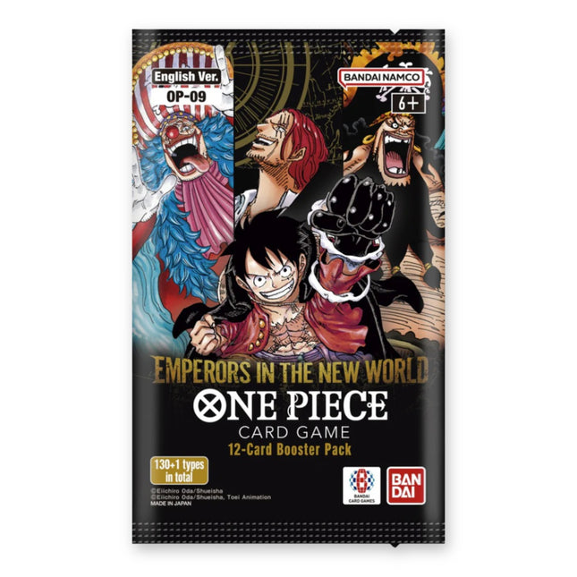 One Piece Card Game Emperors in the New World OP-09 English Booster Pack, sealed pack front