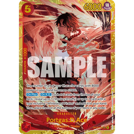 Portgas.D.Ace Secret Rare OP16-118, English chase card from One Piece Card Game The Time of Battle OP-16