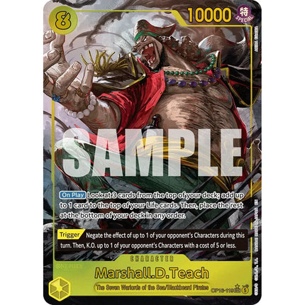 Marshall.D.Teach Secret Rare parallel art OP16-119, English chase card from One Piece Card Game The Time of Battle OP-16