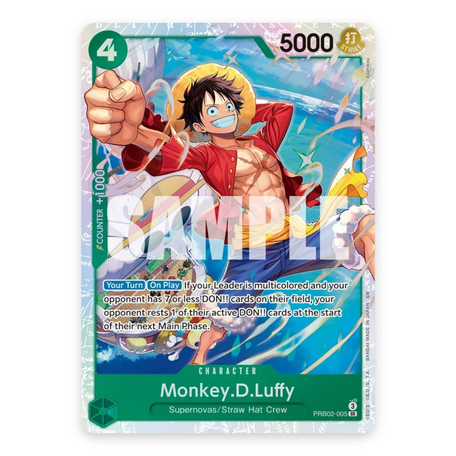 Monkey.D.Luffy PRB02 card PRB02-005, a chase card from English One Piece Card Game The Best Vol.2