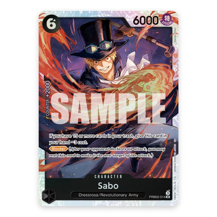 Sabo PRB02 card PRB02-014, a chase card from English One Piece Card Game The Best Vol.2