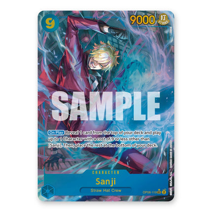 Sanji Secret Rare parallel art OP06-119, a chase card from One Piece Card Game Wings of the Captain