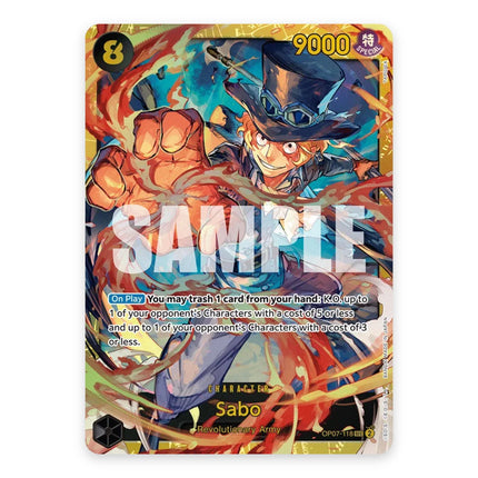 Sabo Secret Rare OP07-118, a chase card from One Piece Card Game 500 Years in the Future (OP-07)