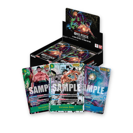 One Piece Wings of the Captain OP-06 Booster Box with Zoro Manga Rare, Zoro SEC parallel and Sanji SEC parallel chase cards