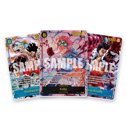 A Fist of Divine Speed OP-11 chase cards: Monkey.D.Luffy SEC alt art OP11-118, Koby SEC alt art OP11-119 and Monkey.D.Luffy SEC OP11-118