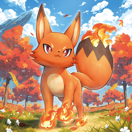 Palworld Dawn of Palpagos fire Pal card illustration