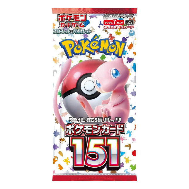 Pokemon 151 SV2a Japanese Booster Pack – sealed pack front with Mew artwork