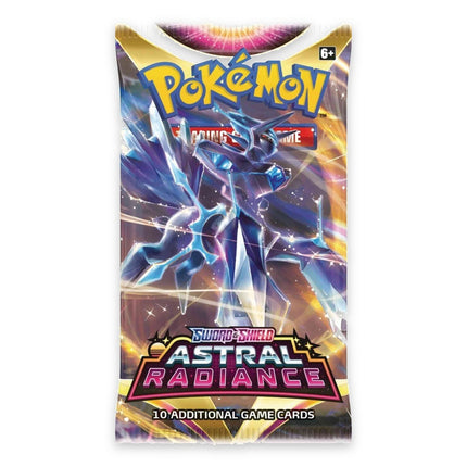 Pokémon Sword & Shield Astral Radiance booster pack, front of sealed pack
