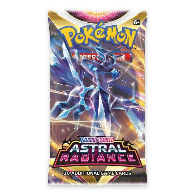 Pokémon Sword & Shield Astral Radiance booster pack, front of sealed pack