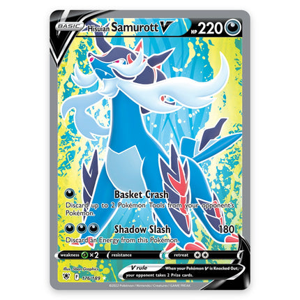 Hisuian Samurott V Ultra Rare (alternate art) 176/189, a chase card from English Pokémon TCG Astral Radiance