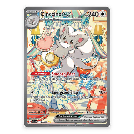 Cinccino ex Special Illustration Rare 119, a chase card from English Pokémon TCG Chaos Rising
