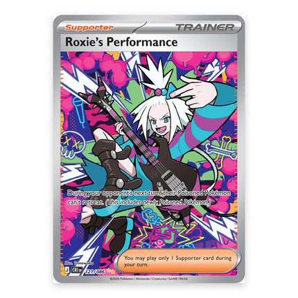 Roxie's Performance Special Illustration Rare 121, a chase card from English Pokémon TCG Chaos Rising