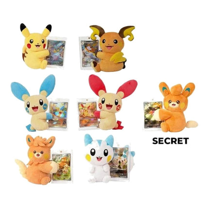 Electric Plush Toy Gift Box plush designs including Pikachu, Raichu, Plusle, Minun and Pachirisu