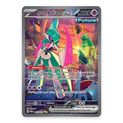 Iron Valiant ex Special Illustration Rare 249/182, a chase card from Pokémon Scarlet & Violet Paradox Rift