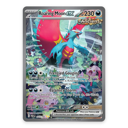 Roaring Moon ex Special Illustration Rare 251/182, a chase card from Pokémon Scarlet & Violet Paradox Rift