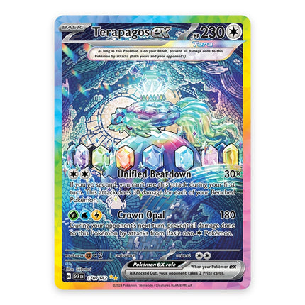 Terapagos ex Special Illustration Rare 170/142, a chase card from Pokémon Scarlet & Violet Stellar Crown