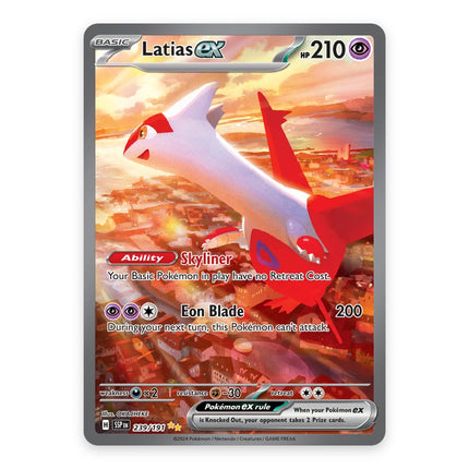 Latias ex Special Illustration Rare 239/191, a chase card from Pokémon Scarlet & Violet Surging Sparks