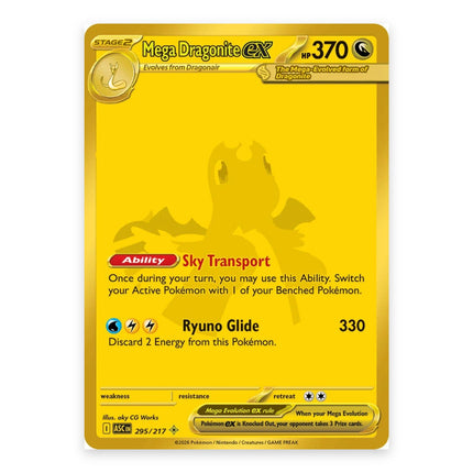 Mega Dragonite ex Mega Hyper Rare 295, a chase card from English Pokémon TCG Ascended Heroes
