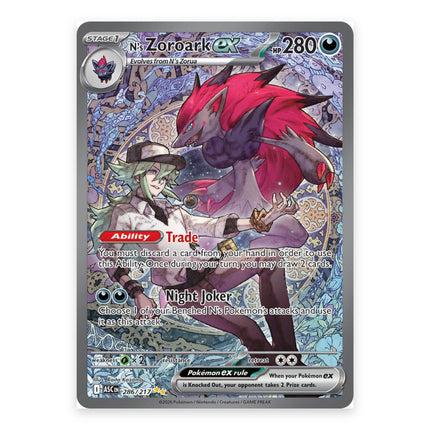 N's Zoroark ex Special Illustration Rare 286, a chase card from English Pokémon TCG Ascended Heroes
