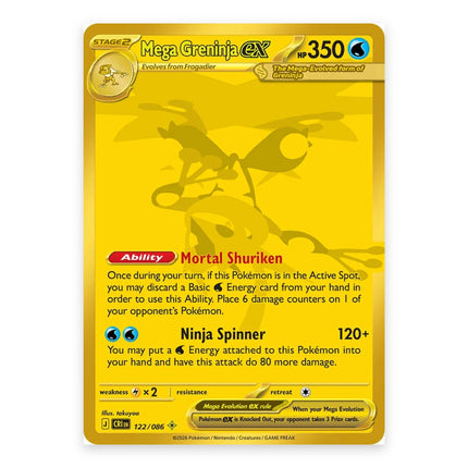 Mega Greninja ex Mega Hyper Rare 122, a chase card from English Pokémon TCG Chaos Rising