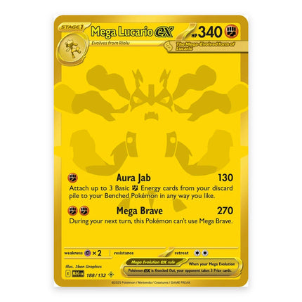 Mega Lucario ex Mega Hyper Rare 188, a chase card from English Pokémon TCG Mega Evolution