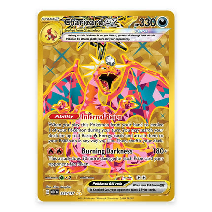 Charizard ex Hyper Rare 228, a chase card from English Pokémon TCG Obsidian Flames