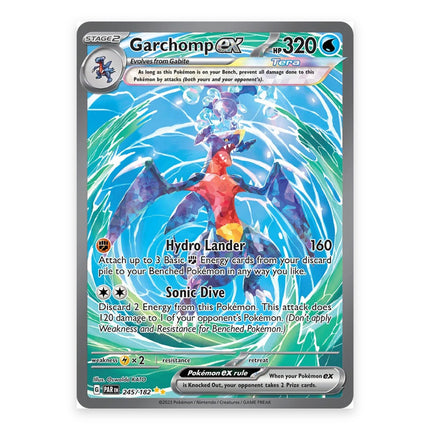 Garchomp ex Special Illustration Rare 245, a chase card from English Pokémon TCG Paradox Rift
