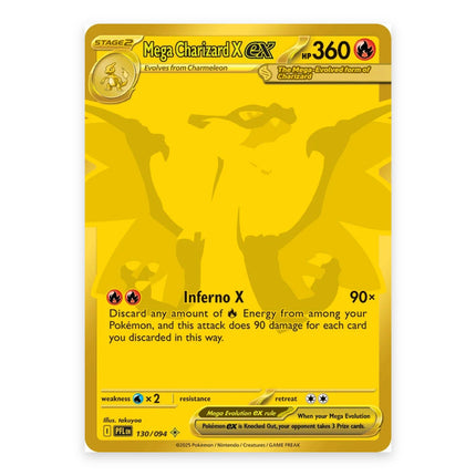 Mega Charizard X ex Mega Hyper Rare 130, a chase card from English Pokémon TCG Phantasmal Flames