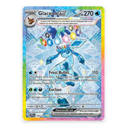 Glaceon ex Special Illustration Rare 150, a chase card from English Pokémon TCG Prismatic Evolutions