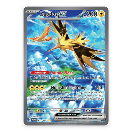 Zapdos ex Special Illustration Rare 202, a chase card from English Pokémon TCG Scarlet & Violet 151