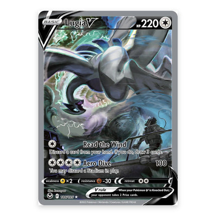 Lugia V Ultra Rare (alternate art) 186, a chase card from English Pokémon TCG Silver Tempest