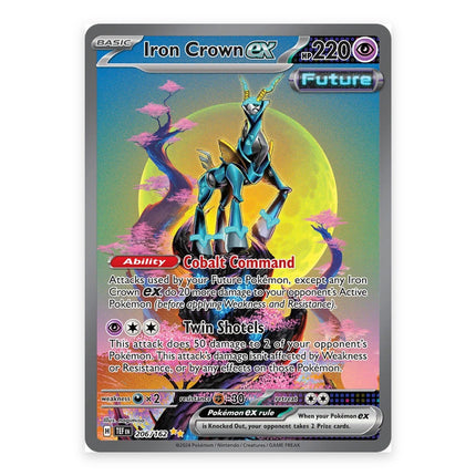 Iron Crown ex Special Illustration Rare 206, a chase card from English Pokémon TCG Temporal Forces