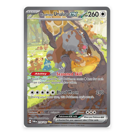 Bloodmoon Ursaluna ex Special Illustration Rare 216, a chase card from English Pokémon TCG Twilight Masquerade