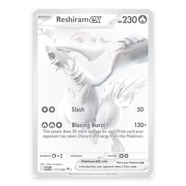 Reshiram ex Black White Rare 173, a chase card from English Pokémon TCG White Flare