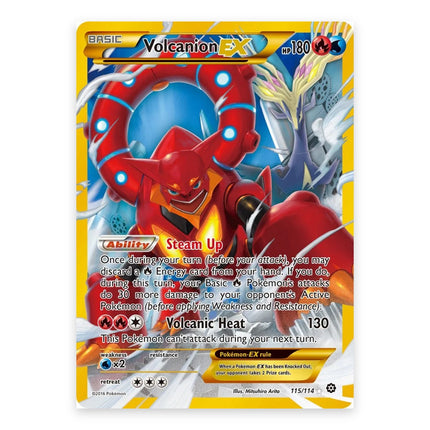 Volcanion-EX Rare Secret 115, a chase card from English Pokémon TCG XY Steam Siege