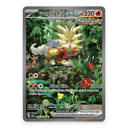 Gouging Fire ex Special Illustration Rare 204, a chase card from English Pokémon TCG Temporal Forces