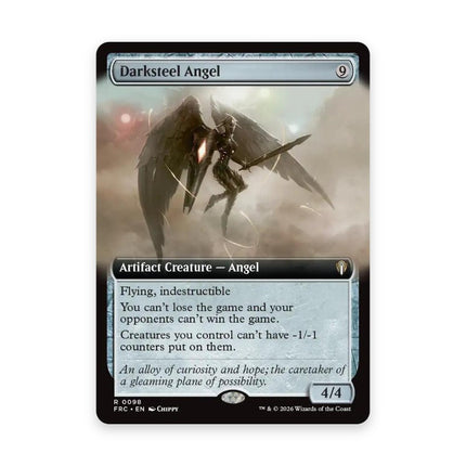 Darksteel Angel extended art - Reality Fracture Commander card