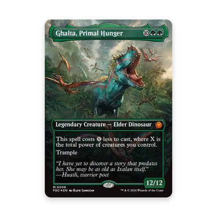 Ghalta, Primal Hunger borderless - Tramplesaurus Rex commander