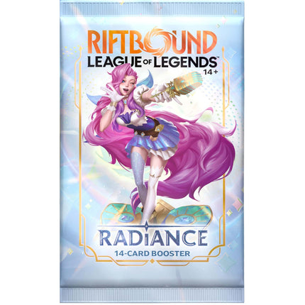 Riftbound League of Legends TCG Radiance (RAD) 14-card booster pack featuring Seraphine