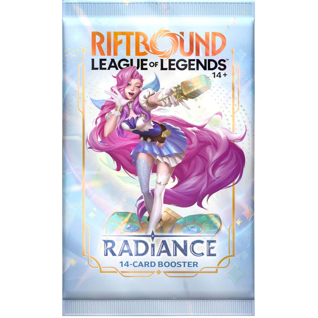Riftbound League of Legends TCG Radiance (RAD) 14-card booster pack featuring Seraphine