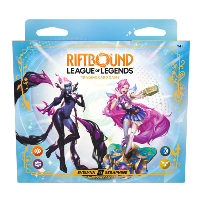Riftbound Radiance Showdown Decks Evelynn vs Seraphine sealed two-player box, English