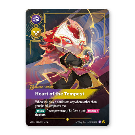 Kennen, Heart of the Tempest Showcase Overnumbered VEN-197/166, a chase card from English Riftbound Vendetta