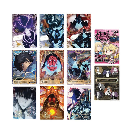Chase cards from Solo Leveling Collect Card Vol.2 (Mapniverse) including Sung Jinwoo, Tusk and Cha Hae-In