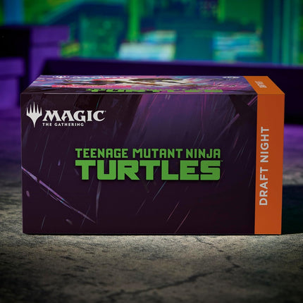 Magic: The Gathering Teenage Mutant Ninja Turtles Draft Night, angled view of sealed box