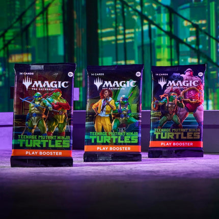 Contents of the Magic: The Gathering Teenage Mutant Ninja Turtles Draft Night: Play Booster packs