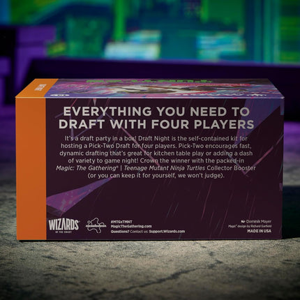 Magic: The Gathering Teenage Mutant Ninja Turtles Draft Night, back of sealed box